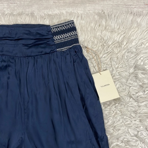 NWT Tularosa Revolve Joey Slate Blue Satin Genie High Rise Pants - Picture 5 of 12